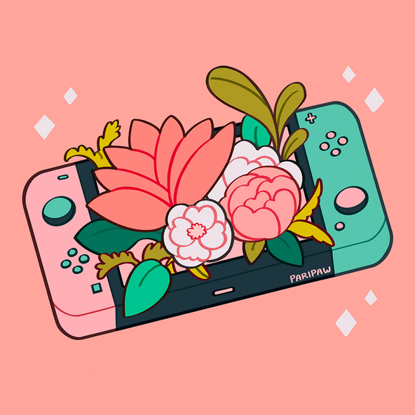 8x8 print - Switch with Flowers