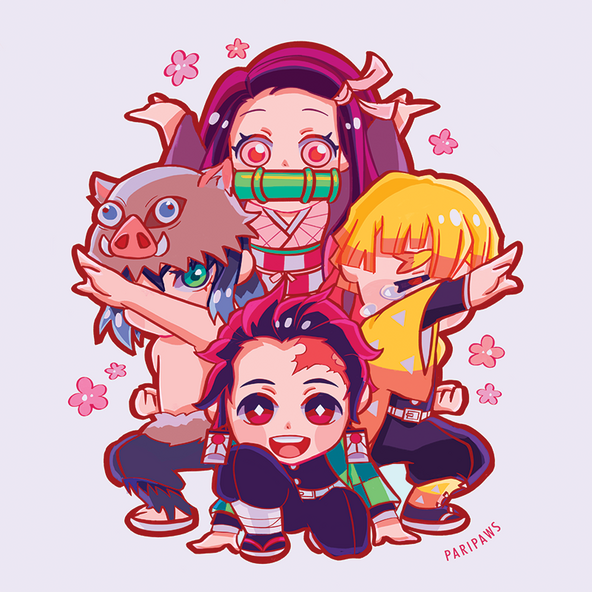 8x8 print - Demon Slayer by PARIPAWS