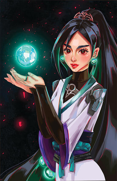 Holographic 11x17 print - VALORANT Sage