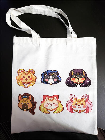 Canvas tote bag - Sailor Puppies